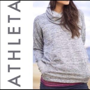 Athleta Grey batwing and robin cowlneck top
